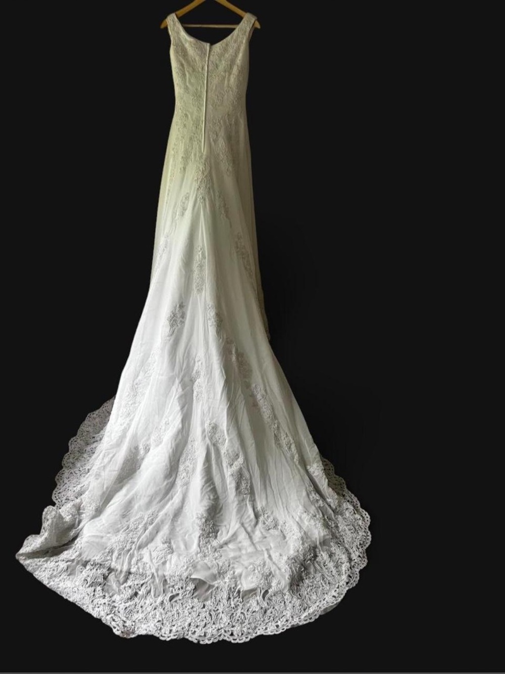 Moonlit Ceremony | Moonlight Beaded Lace Wedding Gown | Chapel Train